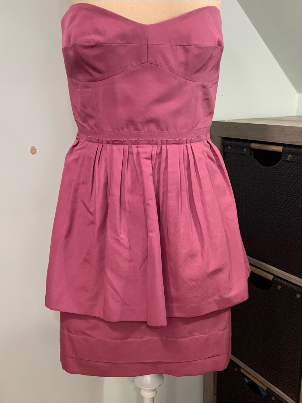 J.Crew Structured Peplum Mini Dress Rose Pink Size 8